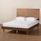 Baxton Studio Nicola Mid-Century Modern Transitional Ash Walnut Finished Wood King Size Platform Bed 180-11157-9816-Zoro - alternate 8